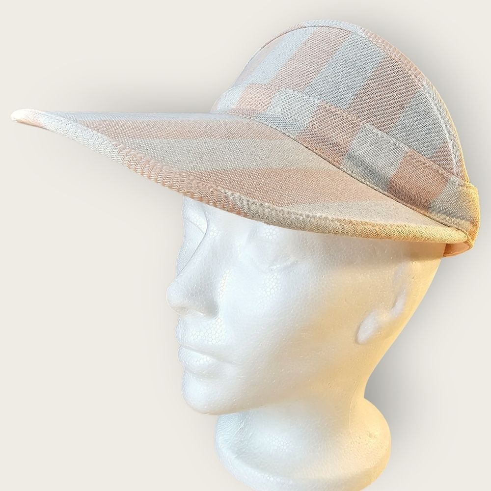 🌸 Brixton Striped Visor Hat | Pink & Cream Linen | One Size